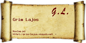 Grim Lajos névjegykártya